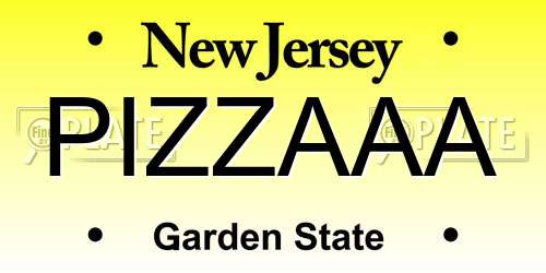 PIZZAAA New Jersey License Plate