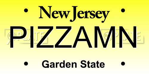 PIZZAMN New Jersey License Plate