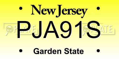 PJA91S New Jersey License Plate