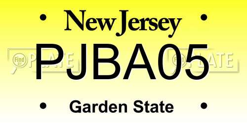 PJBA05 New Jersey License Plate