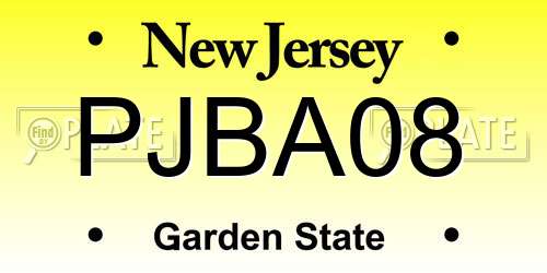 PJBA08 New Jersey License Plate