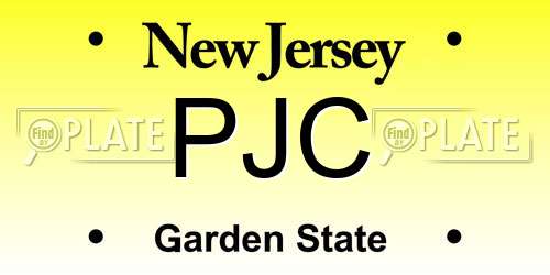 PJC New Jersey License Plate
