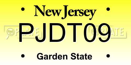 PJDT09 New Jersey License Plate