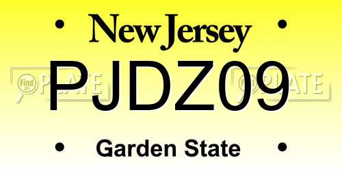PJDZ09 New Jersey License Plate