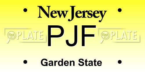 PJF New Jersey License Plate