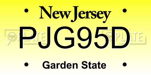PJG95D New Jersey License Plate