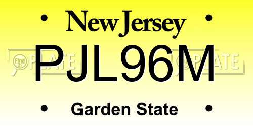 PJL96M New Jersey License Plate