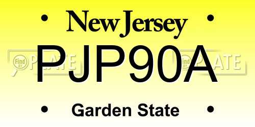 PJP90A New Jersey License Plate