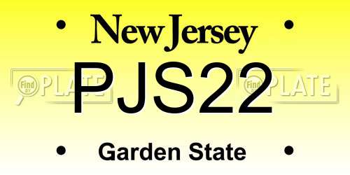 PJS22 New Jersey License Plate