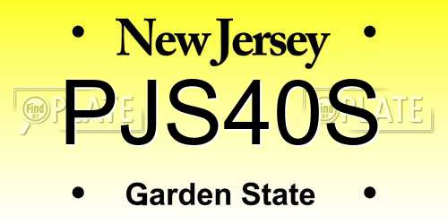 PJS40S New Jersey License Plate