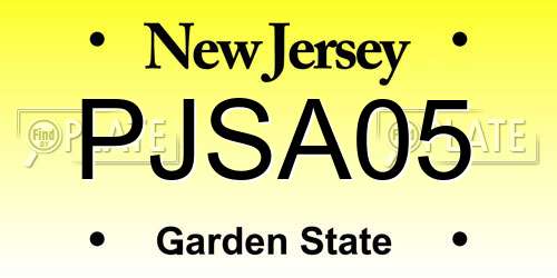 PJSA05 New Jersey License Plate