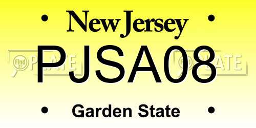 PJSA08 New Jersey License Plate