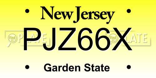 PJZ66X New Jersey License Plate