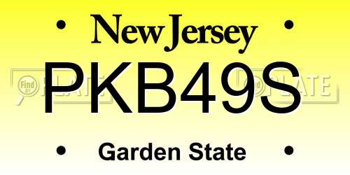 PKB49S New Jersey License Plate