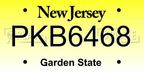 PKB6468 New Jersey License Plate