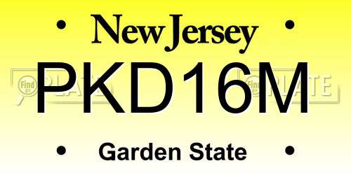 PKD16M New Jersey License Plate