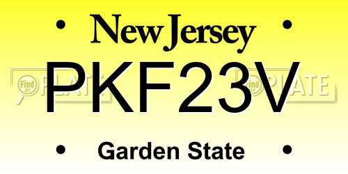 PKF23V New Jersey License Plate