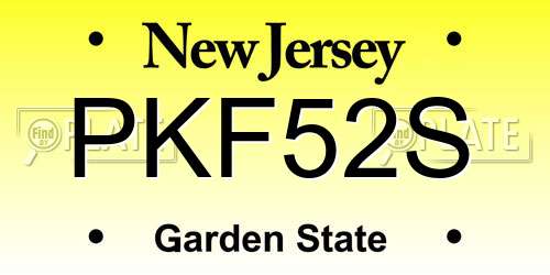 PKF52S New Jersey License Plate