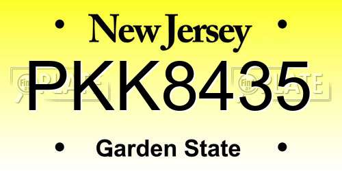 PKK8435 New Jersey License Plate