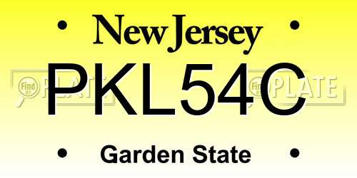 PKL54C New Jersey License Plate