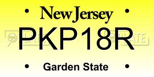 PKP18R New Jersey License Plate