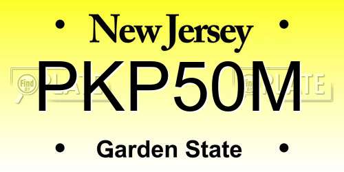 PKP50M New Jersey License Plate