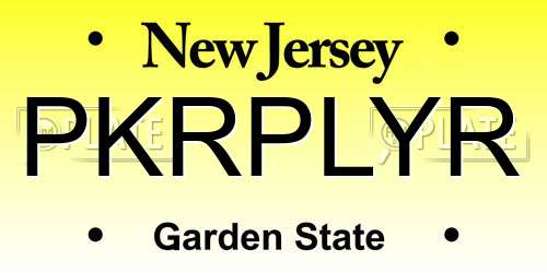 PKRPLYR New Jersey License Plate