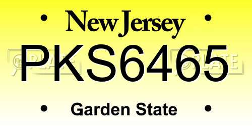 PKS6465 New Jersey License Plate