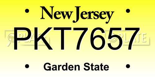PKT7657 New Jersey License Plate