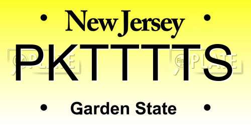 PKTTTTS New Jersey License Plate