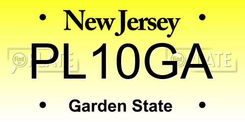 PL10GA New Jersey License Plate