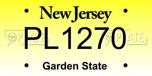 PL1270 New Jersey License Plate