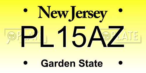 PL15AZ New Jersey License Plate