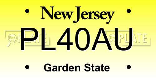 PL40AU New Jersey License Plate