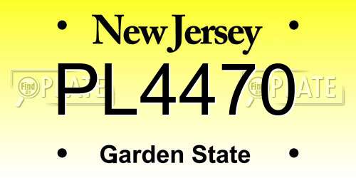 PL4470 New Jersey License Plate