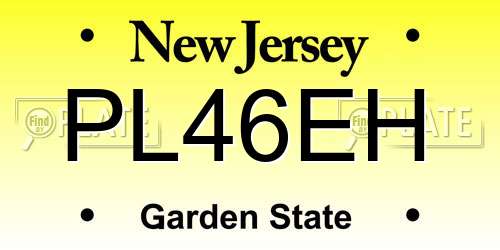 PL46EH New Jersey License Plate