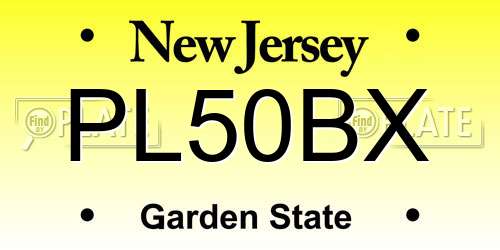 PL50BX New Jersey License Plate