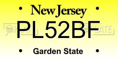 PL52BF New Jersey License Plate