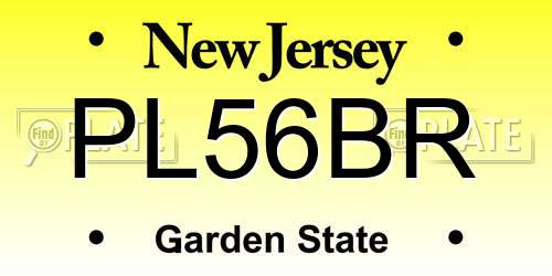 PL56BR New Jersey License Plate
