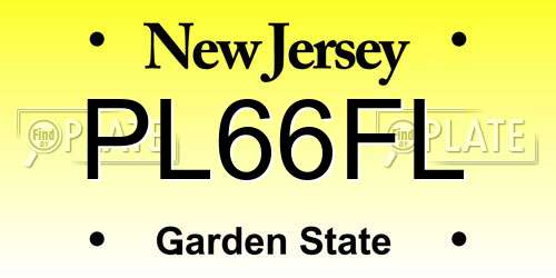 PL66FL New Jersey License Plate