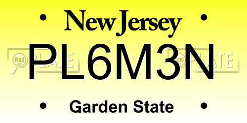 PL6M3N New Jersey License Plate