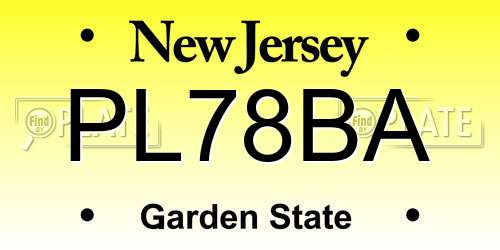 PL78BA New Jersey License Plate