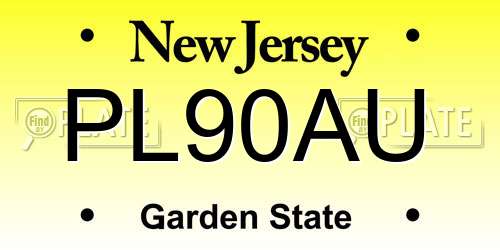PL90AU New Jersey License Plate