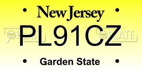 PL91CZ New Jersey License Plate