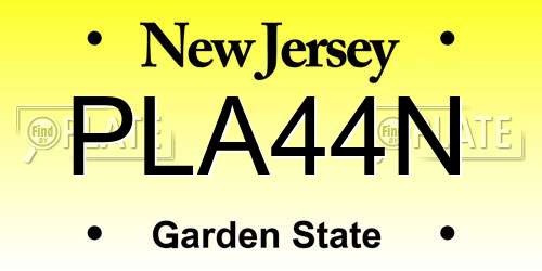 PLA44N New Jersey License Plate
