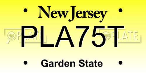 PLA75T New Jersey License Plate
