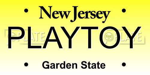 PLAYTOY New Jersey License Plate