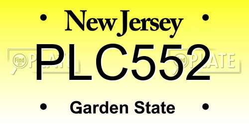 PLC552 New Jersey License Plate