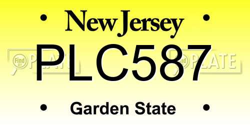 PLC587 New Jersey License Plate