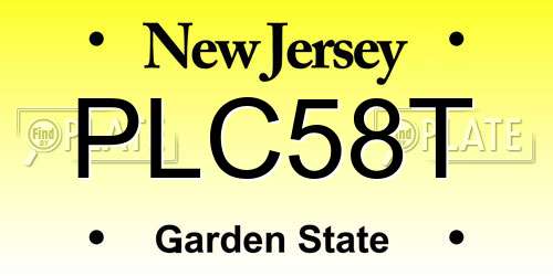PLC58T New Jersey License Plate